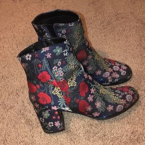 Floral Print Booties